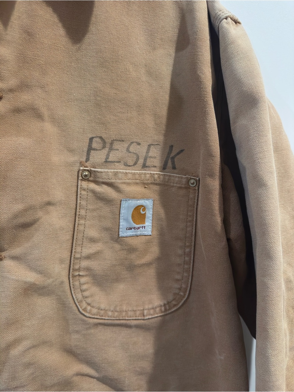 Vintage Carhartt Chore Jacket Blanket Lined Distressed USA Made C01 BRN Mens XL - Picture 3 of 7